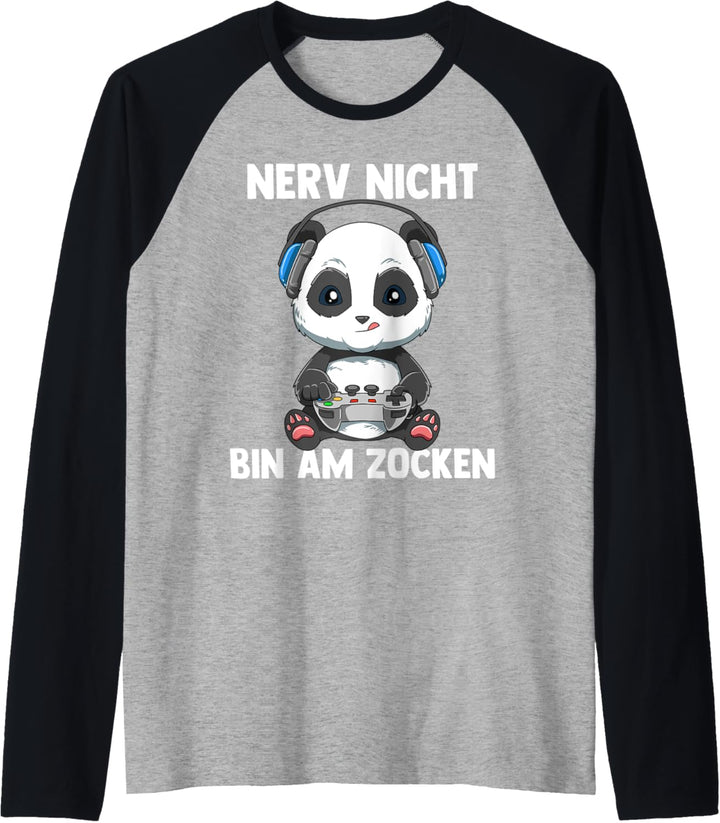 Bin am Zocken Gaming Panda Raglan