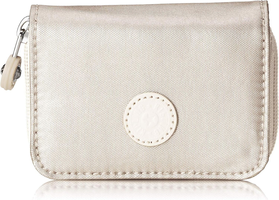 Kipling Damen Abanu Umhängetasche Silber (Metallic Glow) + Damen Tops Geldbörse Silber (Metallic Glo