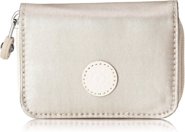Kipling Damen Abanu Umhängetasche Silber (Metallic Glow) + Damen Tops Geldbörse Silber (Metallic Glo