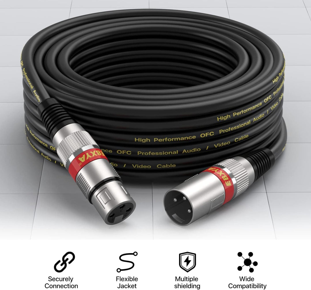EBXYA XLR Mikrofonkabel 10m 2er-Pack farbig Rot/Blau für Studio, Live, 10M