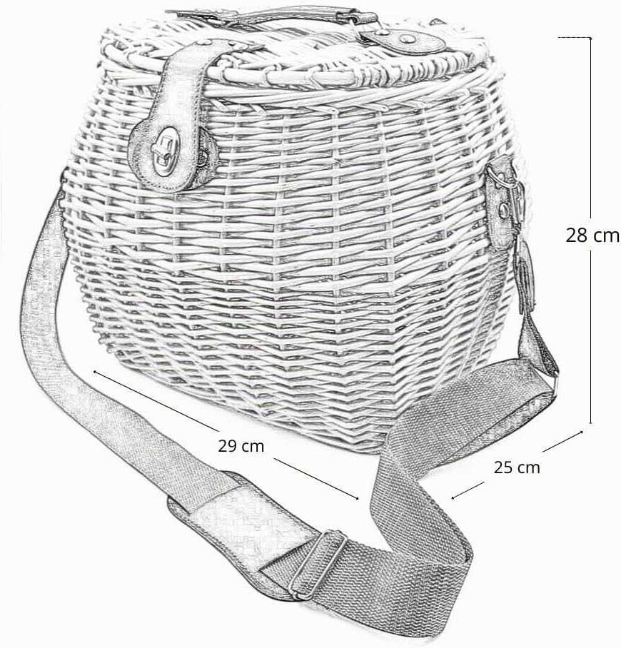 ok affarefatto zimbardi costanza Fliegenkorb, Korb aus Vimini mit Schultergurt 29 x 25 x 28 cm. Geei