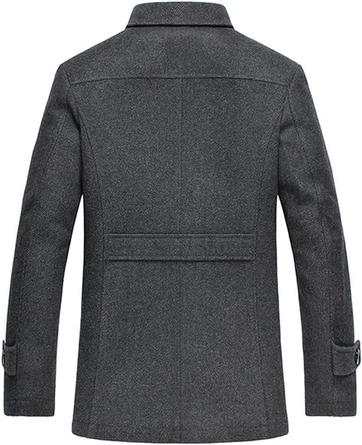 YOUTHUP Herren Wollmantel Dick Winter Kurzmantel Regular Fit Wintermantel Freizeit Herrenmantel Über