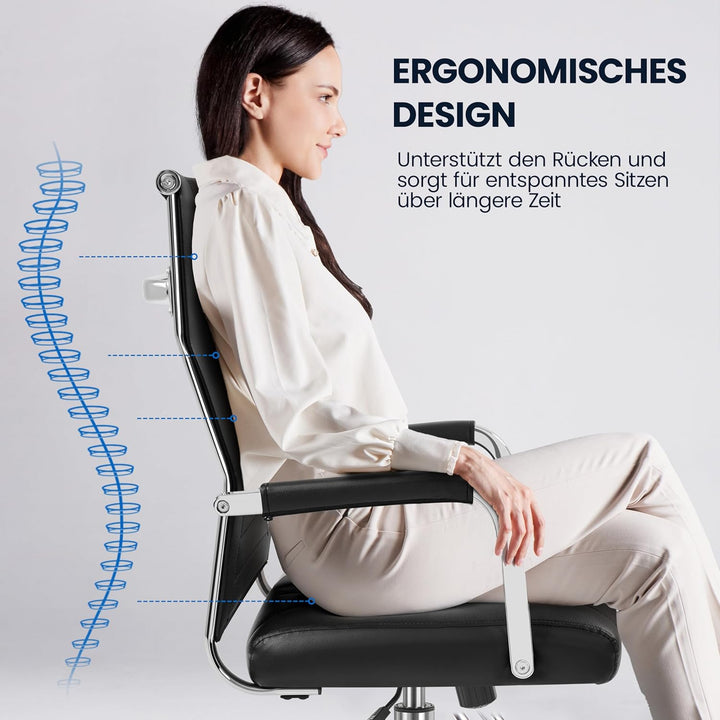 Yaheetech Bürostuhl ergonomischer Schreibtischstuhl mit Armlehnen, Chefsessel Computerstuhl hoher Rü