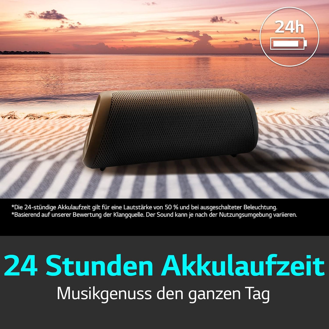 LG XBOOM Go DXG7, tragbarer Bluetooth-Lautsprecher (40 Watt, Google Assistant, Siri, Beleuchtung), G