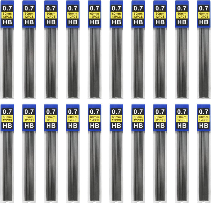 Bleistiftminen 0,7 mm Bruchsichere, Hochwertige Harzmine, je 12 Minen, Kunststoff-Aufbewahrungsbox,