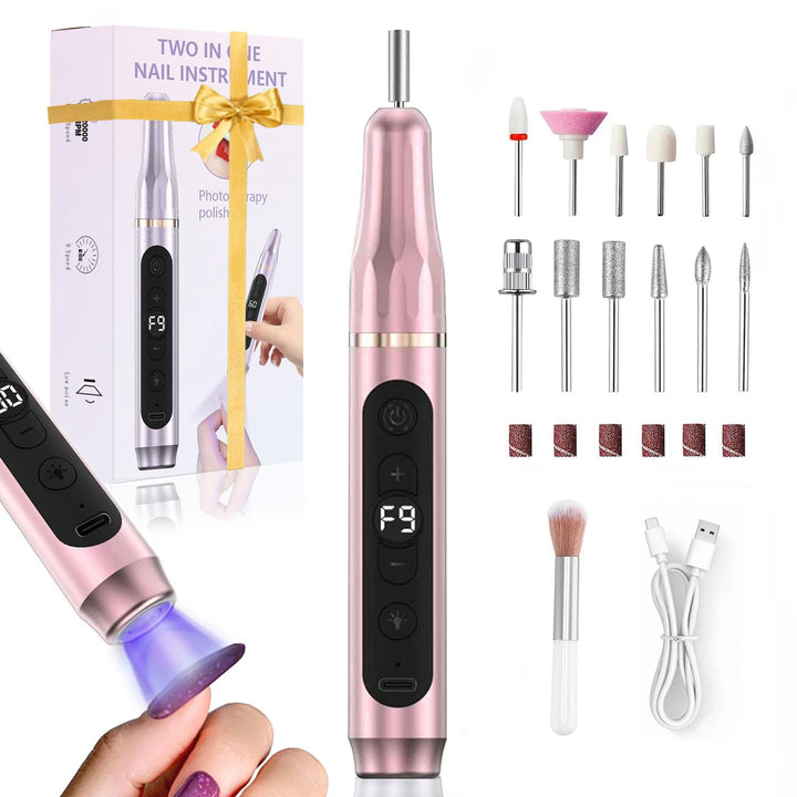 Tragbar Nagelfräser Kabellos 12 in 1 Professionell Elektrische Maniküre Pediküre set USB Wiederaufla