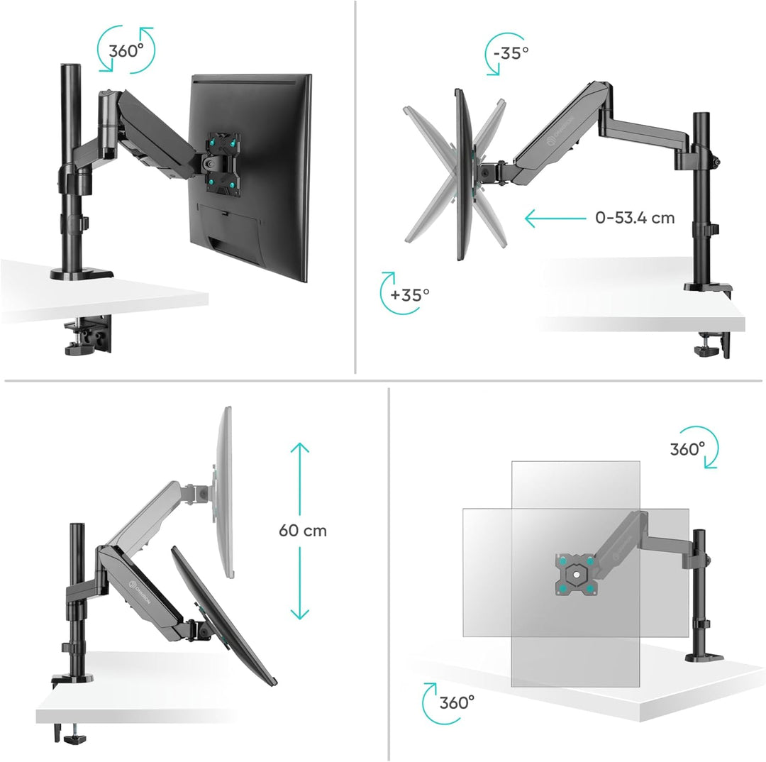 ONKRON G70 Monitor Halterung drehbar, schwenkbar, neigbar für 13-34 Zoll Bildschirme, Displays, VESA