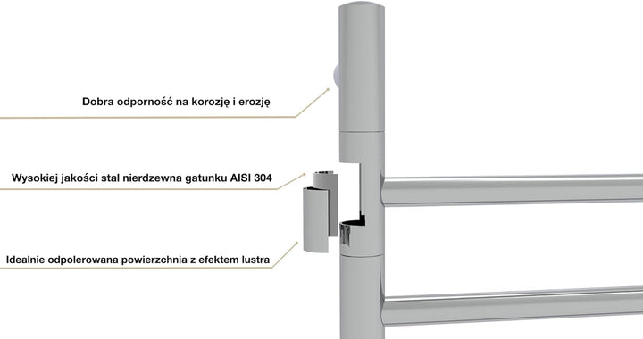 Elna® Handtuchheizkörper Elektrisch Chrom 82x46 cm, 78W - Badheizkörper Elektrisch Handtuchwärmer Ed