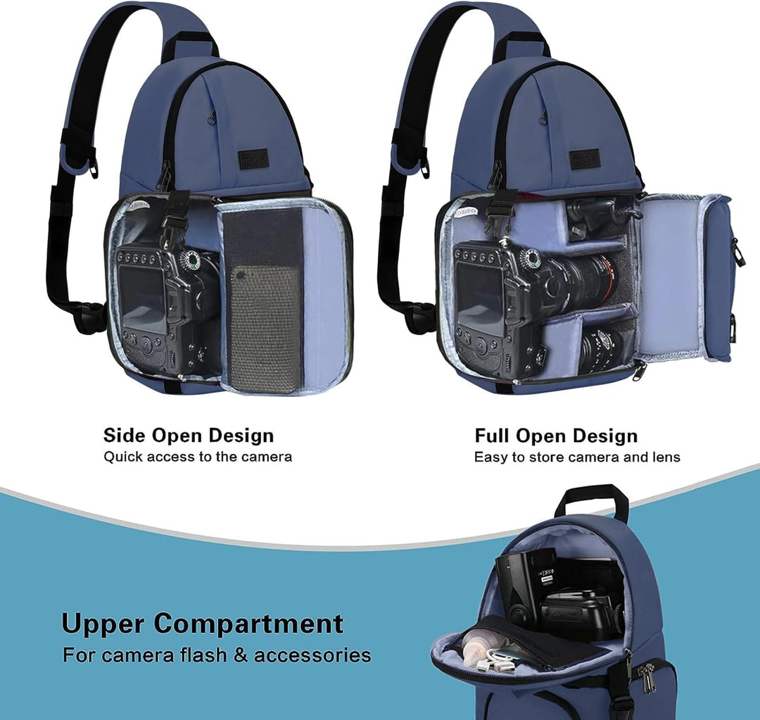 MOSISO Kameratasche Brust, DSLR/SLR/Spiegellose Kamera Rucksack Tasche Stossfester Fotografie Rucksa