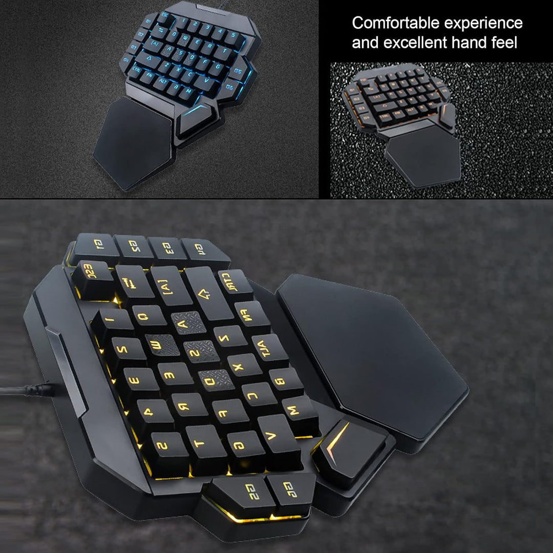 ciciglow Einhand-Gaming-Tastatur, K50 Wired RGB Backlit Mechanical Half Keyboard 35 Keys Portable Ga