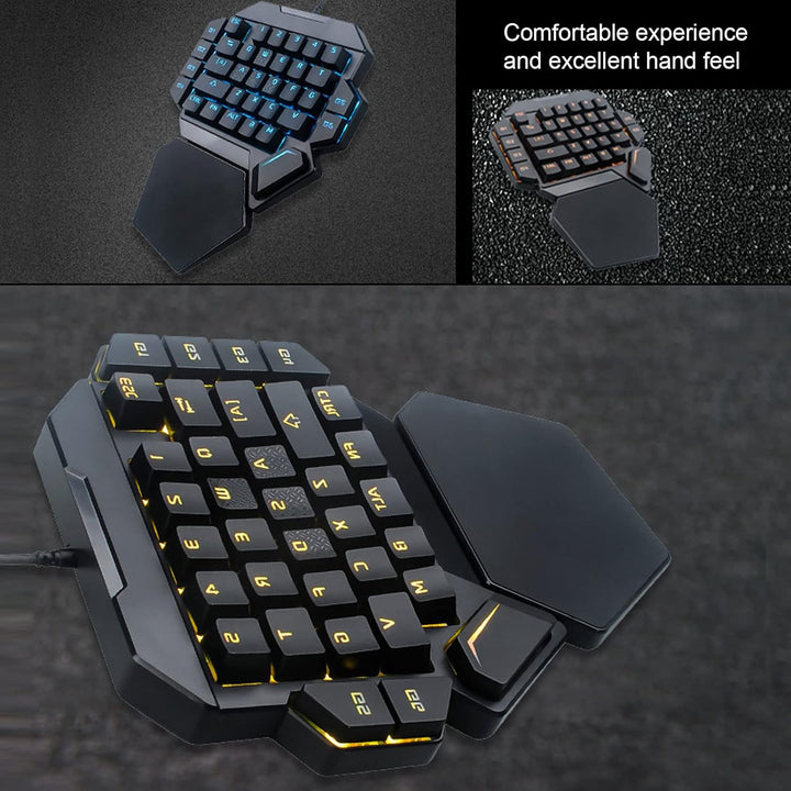 ciciglow Einhand-Gaming-Tastatur, K50 Wired RGB Backlit Mechanical Half Keyboard 35 Keys Portable Ga