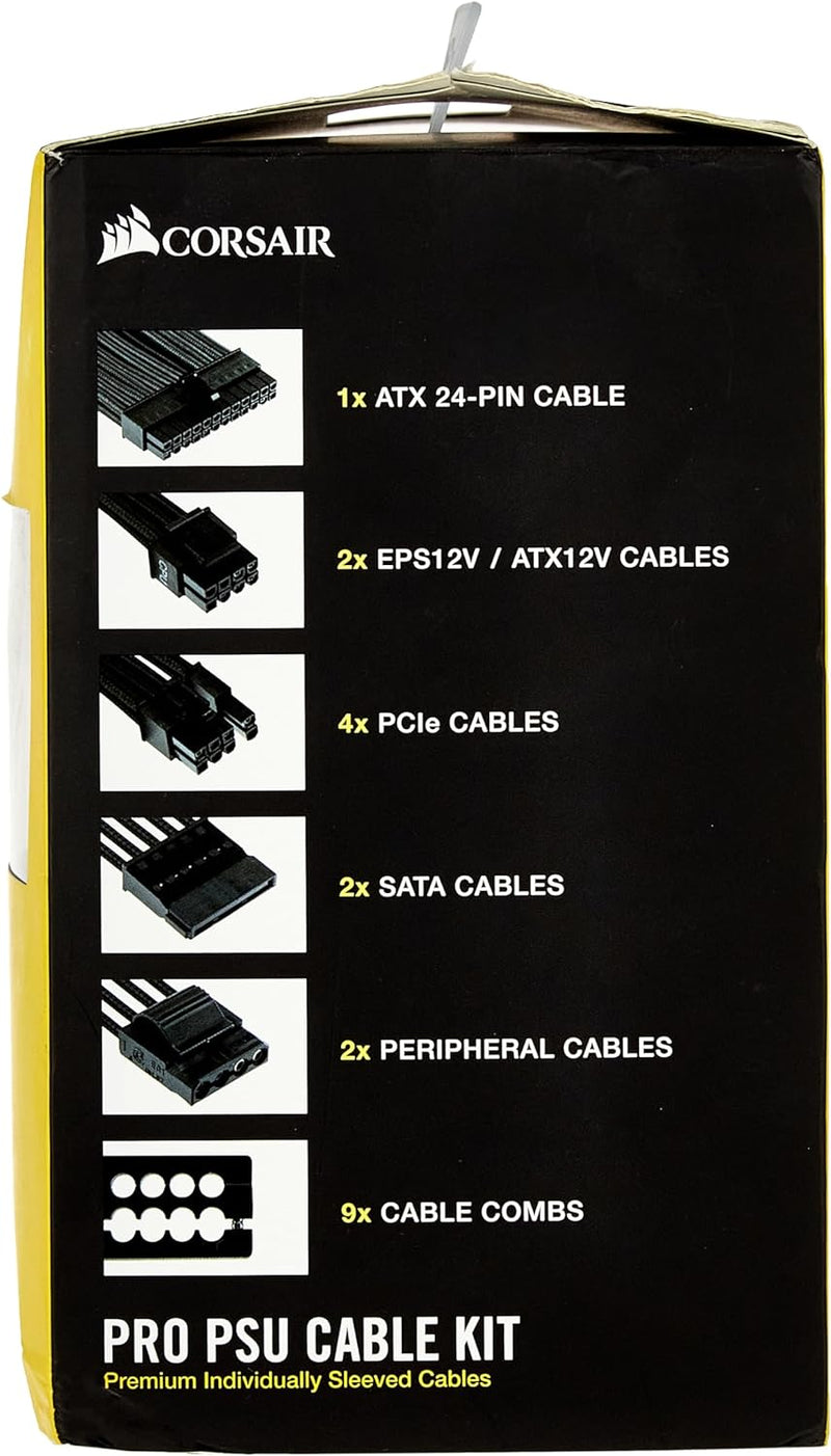 Corsair Premium Sleeved Netzteil Pro-Kabel-Set Typ4 (Generation 4-Serie) Schwarz Pro-Set Schwarz, Pr