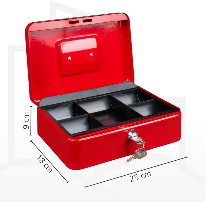 Burg-Wächter Geldkassette abschliessbar mit Schlüssel und Hartgeldeinsatz, Stahlblech, Money 5025, R