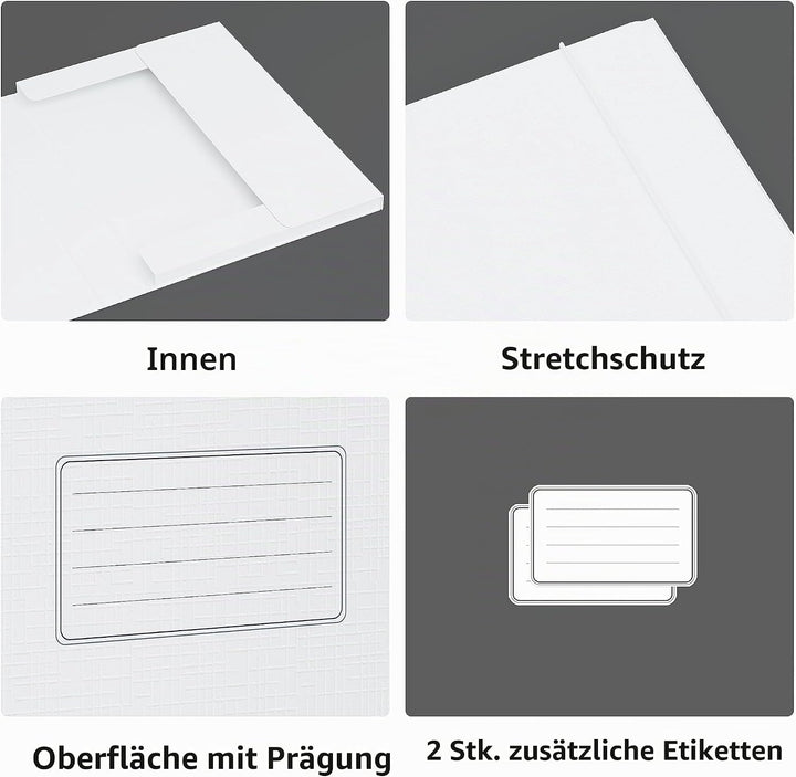 JiaWei 12 Stück A4 Sammelmappe, 1.13 cm Breite, Aus 350 g/m² extra starkem Karton mit 3 Klappen Für