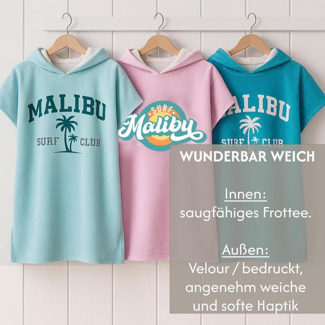 Badeponcho Kinder Poncho Handtuch - Mädchen Jungen Surf Frottee Bademantel Badetuch Baumwolle Strand
