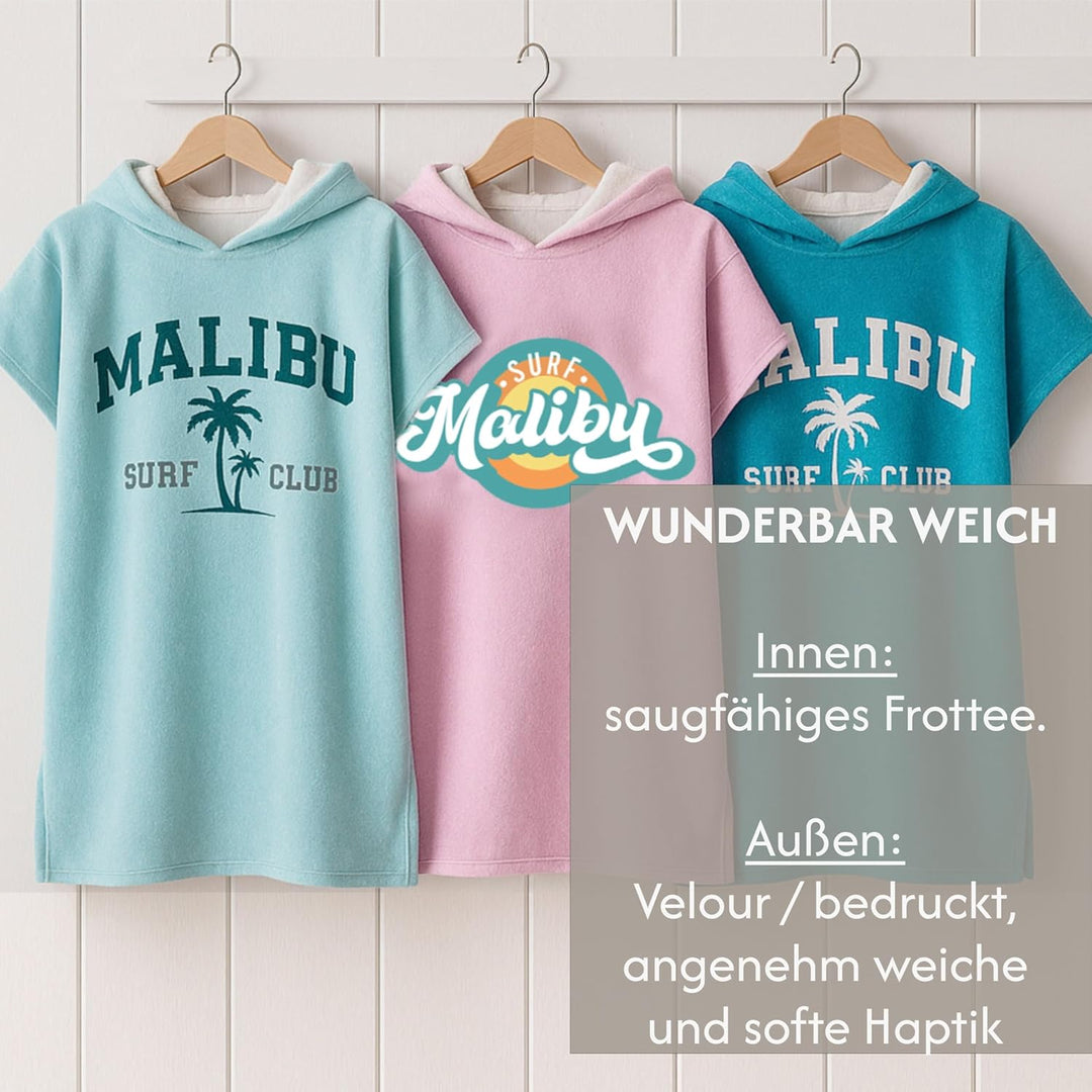 Badeponcho Kinder Poncho Handtuch - Mädchen Jungen Surf Frottee Bademantel Badetuch Baumwolle Strand