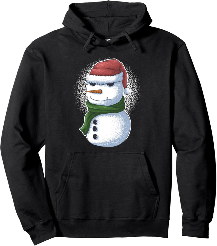 Lustiger Schneemann mit Weihnachtsmütze und Schal Pullover Hoodie