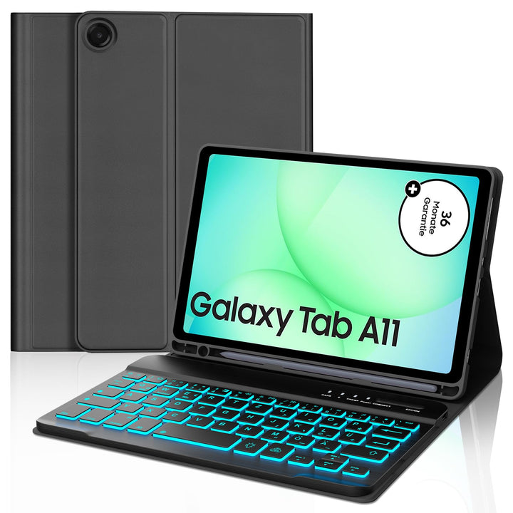 IVEOPPE Tastatur für Samsung Galaxy Tab A11 8.7 Zoll 2025, 7-Farbige Beleuchtung, Hülle Tastatur für