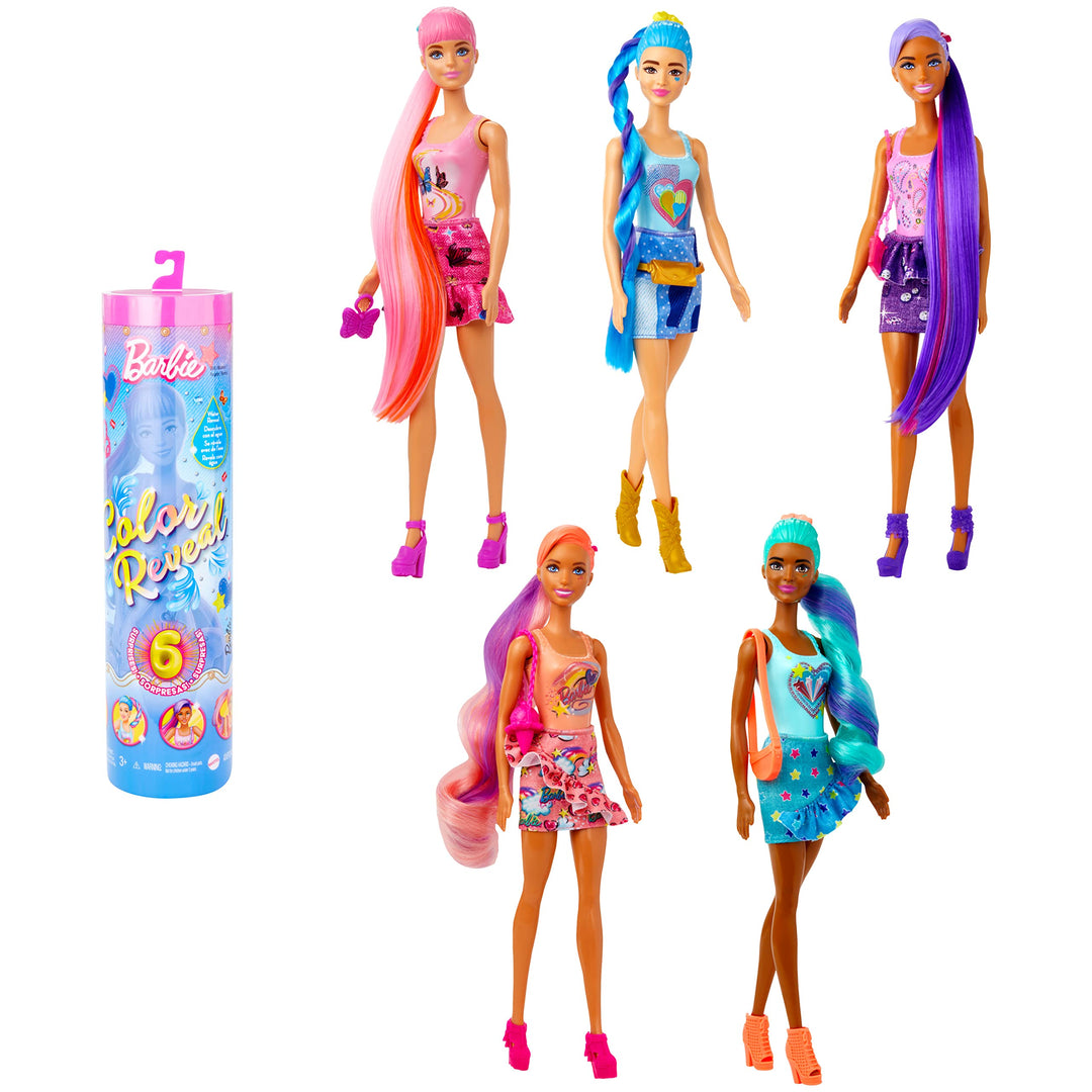 Barbie Color Reveal Totally Denim Puppensortiment - 6 Überraschungen inklusive Puppe, inspiriert von