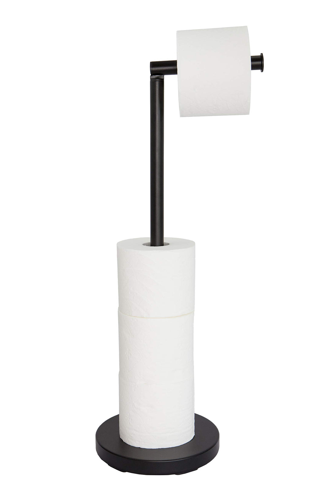 Toilettenpapierhalter stehend - Metall schwarz lackiert - Durchmesser: 18 cm V, Höhe: 56 cm - Toilet