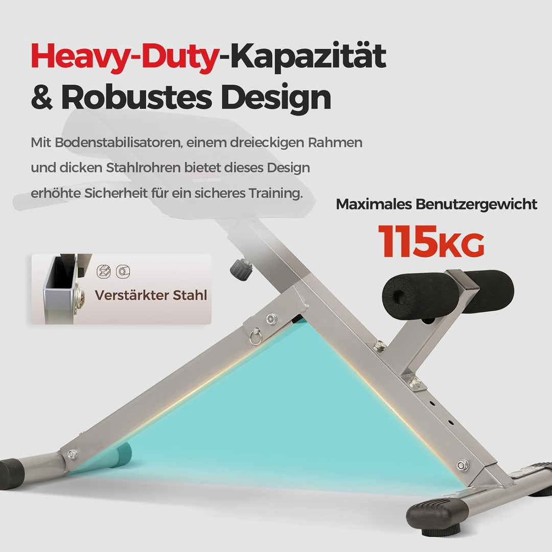 Sunny Health &amp; Fitness Klappbare Hyperextension-Roman Chair mit Rückenstrecker – Bauchtrainer &amp; Sit-
