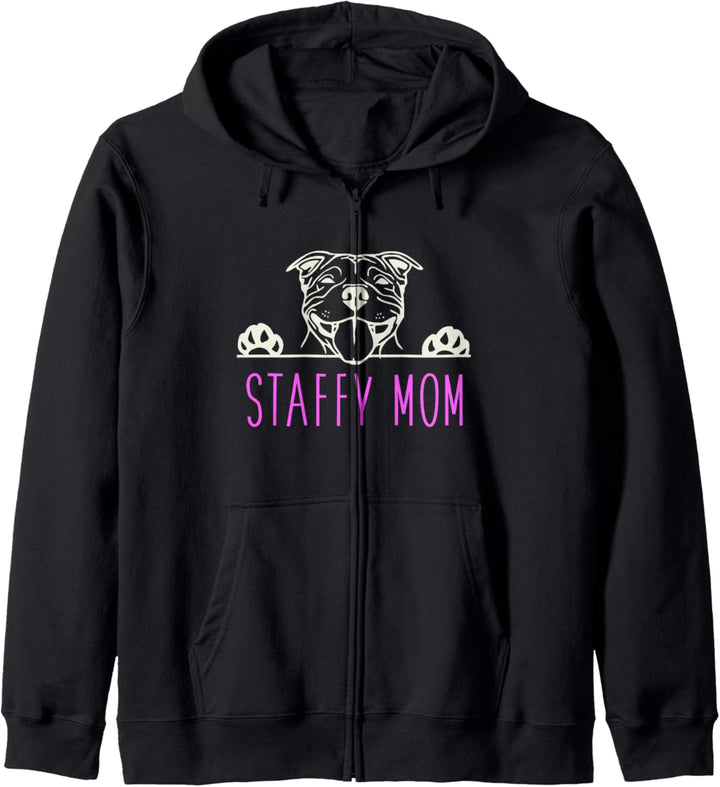 Staffy Mom with Staffordshire Bull Terrier Dog Kapuzenjacke