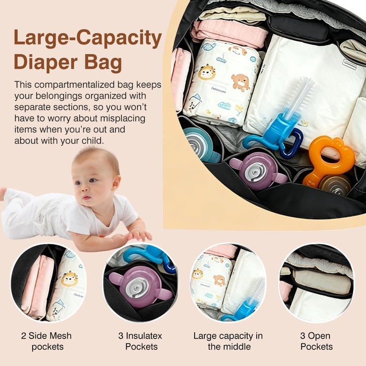 FARYODI Baby Wickeltaschen, Multifunktionale Wickeltasche für Mütter, Grosse Windeltasche mit verste