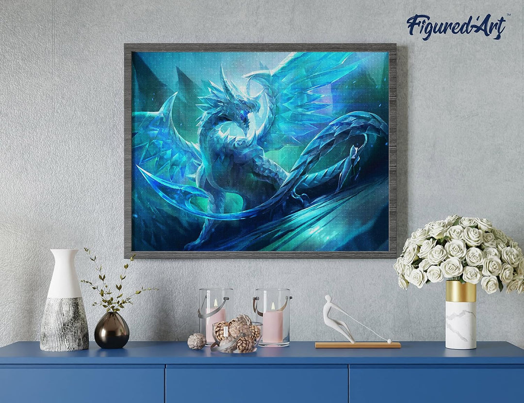 Figured'Art Diamond Painting Erwachsene 40x50cm Ganze Leinwand gerollt Drachen 5D Bilder Eckige Stei