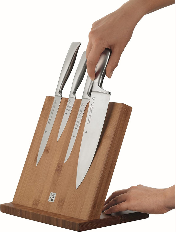 WMF Magnet-Messerblock ohne Messer, Messerblock magnetisch unbestückt, Holz, Buchenholz, leer, für 4