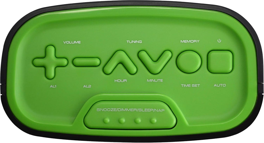 Technoline WT 465 LED Radiowecker mit Tasten im Play-Controller Design, grün, Grün
