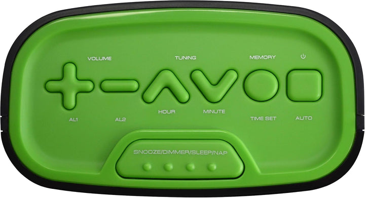 Technoline WT 465 LED Radiowecker mit Tasten im Play-Controller Design, grün, Grün