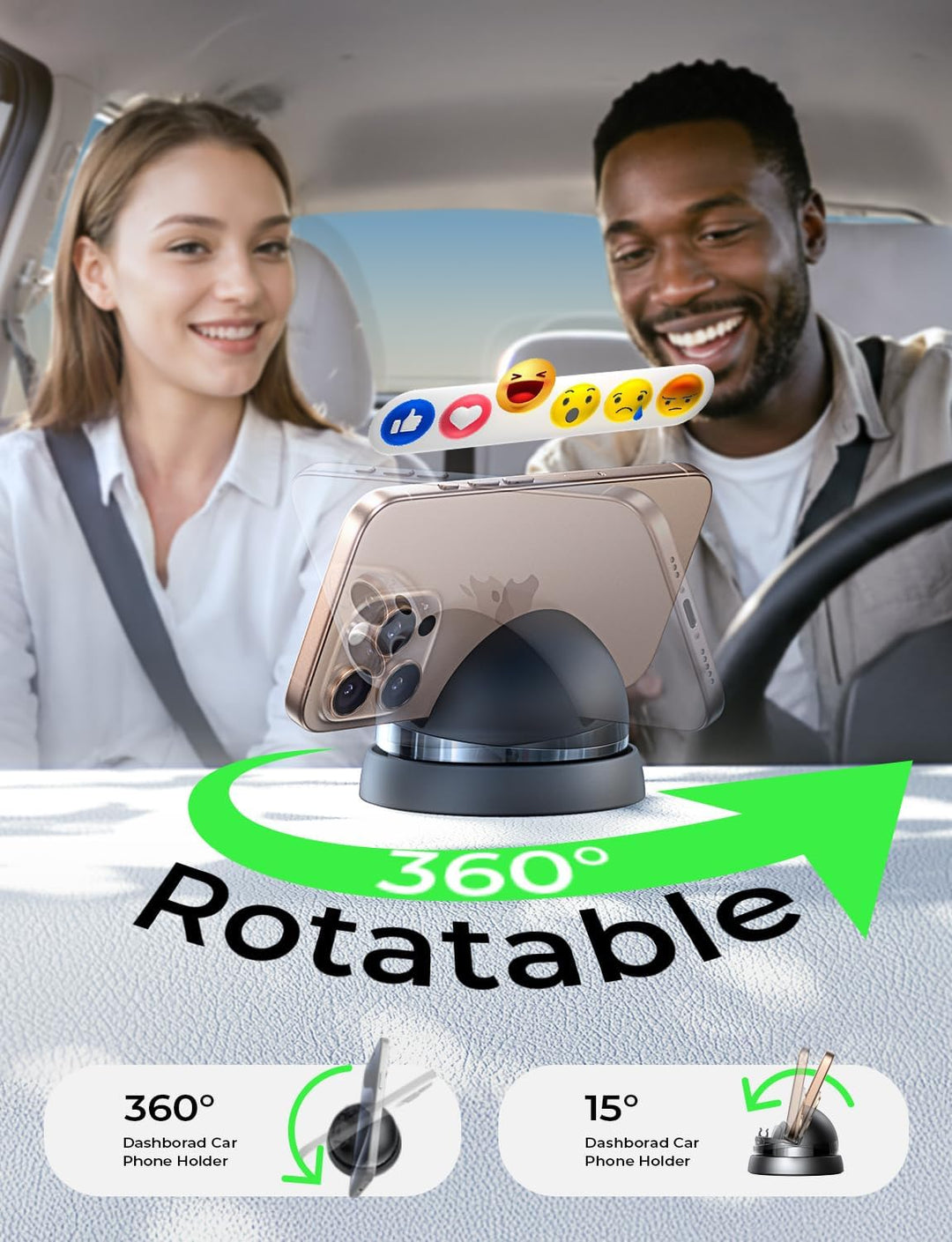 LISEN Handyhalterung Auto Handyhalterung 360° [ 2024 Einfach zu Benutzen ] Handy Halterung Auto Arma