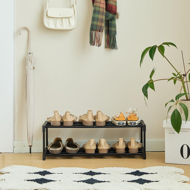 XIANGLV Schuhregal 2 Ebenen, Klein, kann 6 Paar Schuhe Halten, Schuhablage, Aufbewahrung, Organizer,