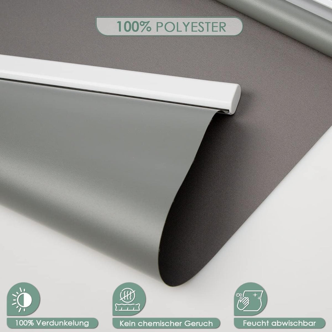 HOMEDEMO M100 Elektrische Rollos Verdunkelungsrollo mit Motor & Fernbedienung, Dunkelgrau 45x100cm,