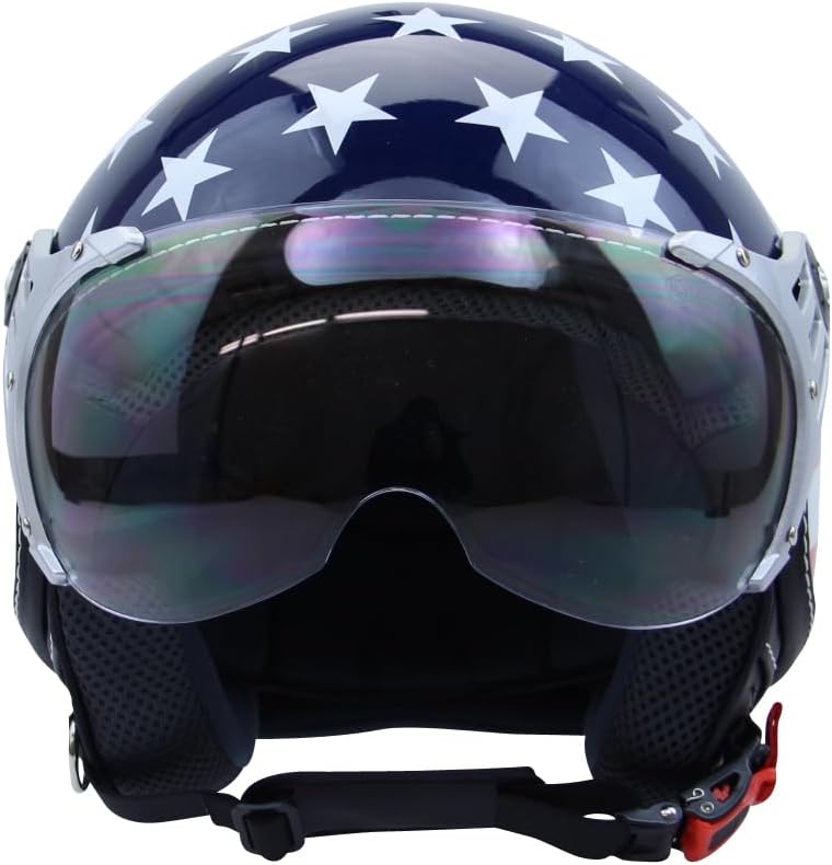 Motorradhelm Jethelm Chopperhelm Cafe Racer CMX Stars and Stripes USA-Flag S S white/red/blue, S whi