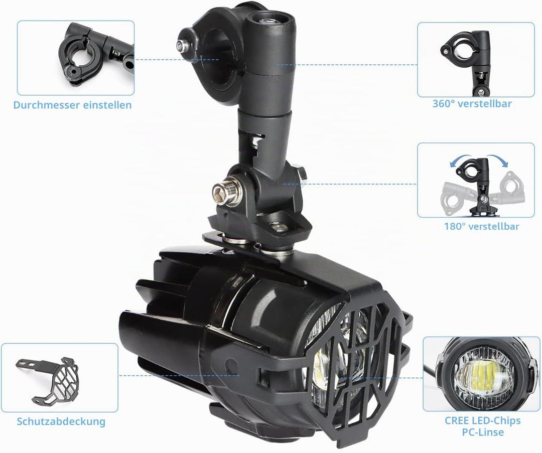MARCHFA KOLOME Motorrad Licht Fit für Motorrad Fahrrad ATV Traktor Gabelstapler Boot Universal Schei