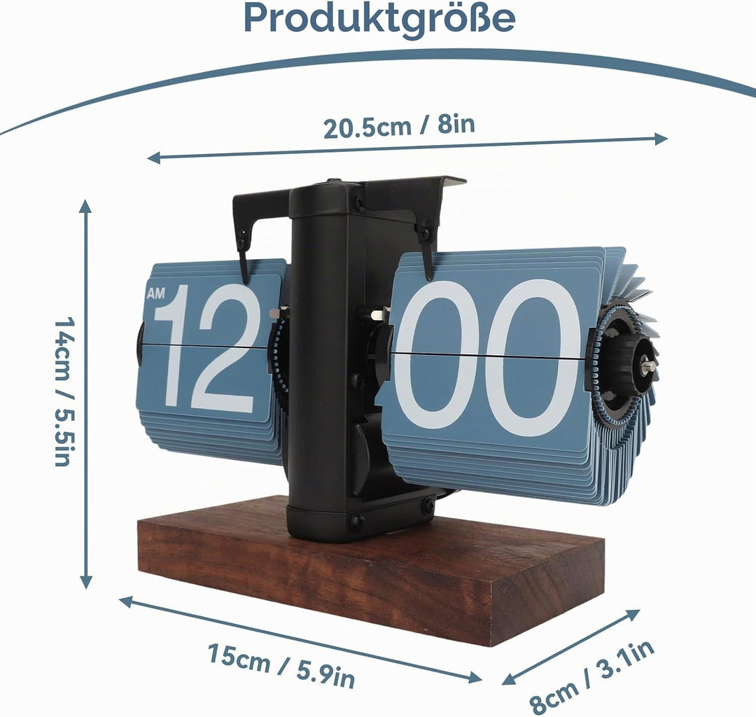 Cyrank Flip Clock Schreibtisch, Retro Digital Flip Down Clock Flip Digitaluhr Mechanische Uhr Flip C