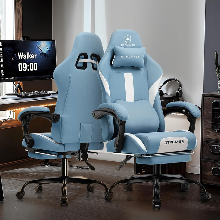 GTPLAYER Gaming Stuhl, Gamer Stuhl, Atmungsaktiver Bürostuhl aus Hochwertigem Stoff, Ergonomischer P