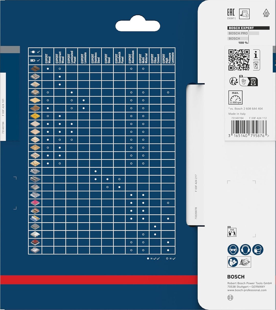 Bosch Professional 1x Kreissägeblatt Expert for Wood (Holz, Sägeblatt Ø 160 x 20 x 1,8 mm, 48 Zähne,