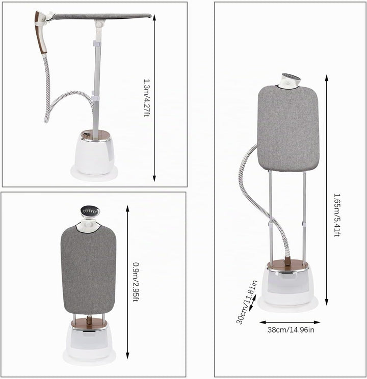 Dampfglätter - 1800 W, 35 g/min Konstanter Dampf. Zehn-Stufen-Einstellung, 1,6-Liter-Wassertank, Ein