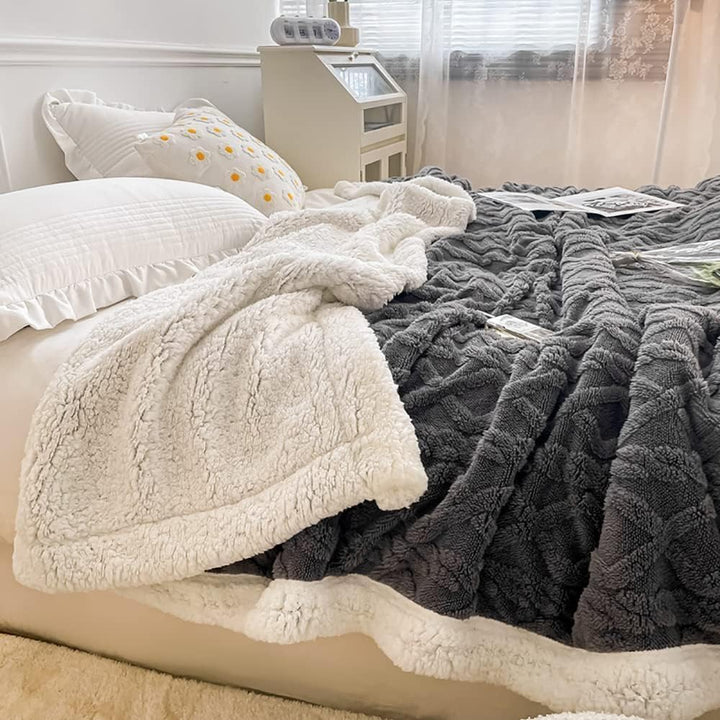 WONGS BEDDING Kuscheldecke 150x200 Flauschig Sherpa Decke,Sofaüberwurf Fleecedecke,Dick Sofadecke Do