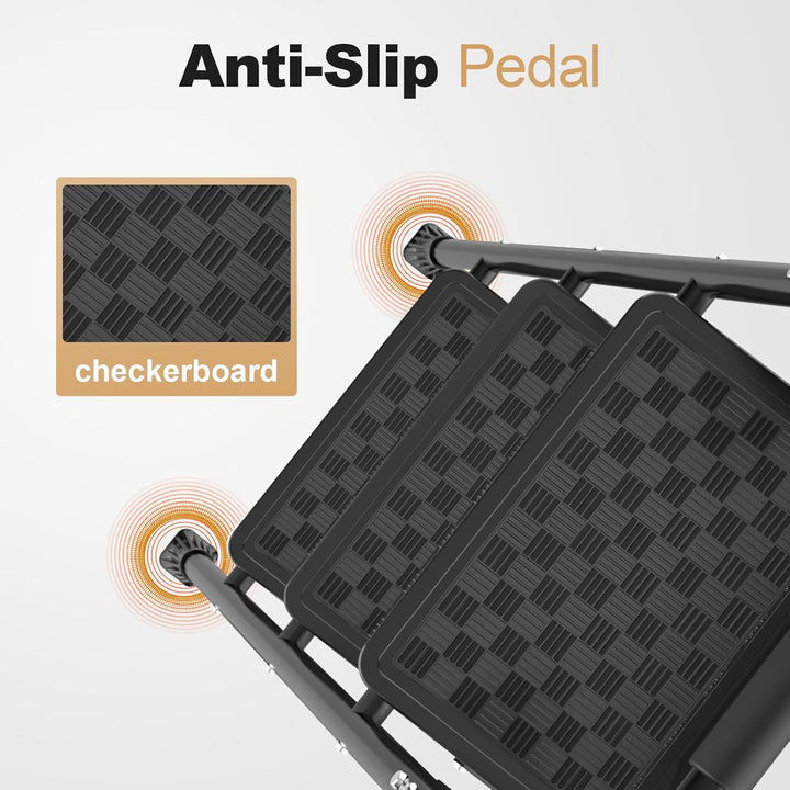 HBTower trittleiter 3 Stufen klappbar,Leiter 3 Stufen, klappbarer Tritthocker mit gepolstertem Griff