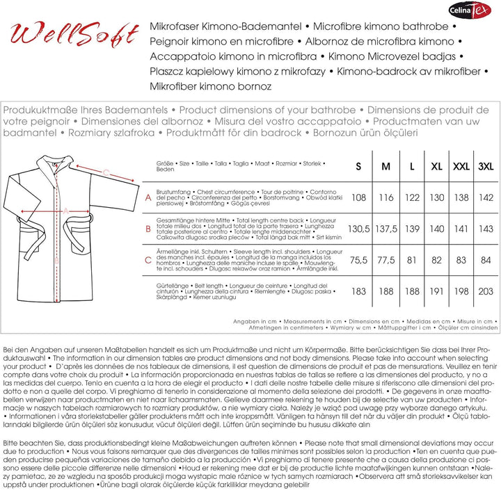 CelinaTex WellSoft Bademantel Kimono Damen Herren L blau Mikrofaser Morgenmantel Coral-Fleece Saunam