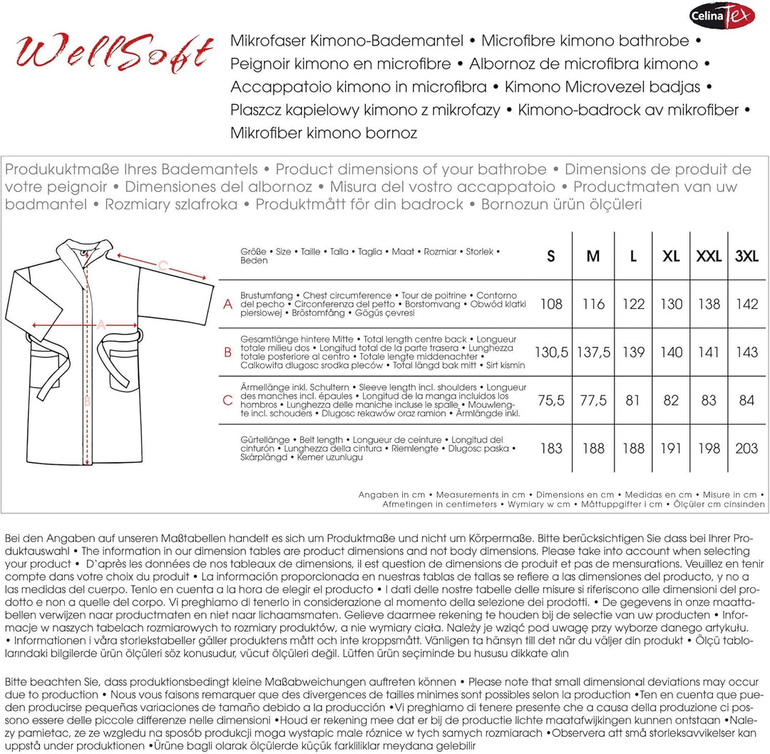 CelinaTex WellSoft Bademantel Kimono Damen Herren L blau Mikrofaser Morgenmantel Coral-Fleece Saunam