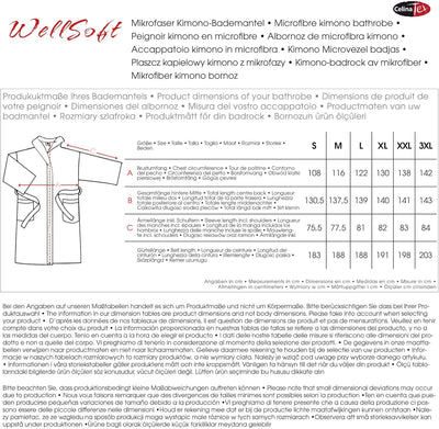 CelinaTex WellSoft Bademantel Kimono Damen Herren L blau Mikrofaser Morgenmantel Coral-Fleece Saunam