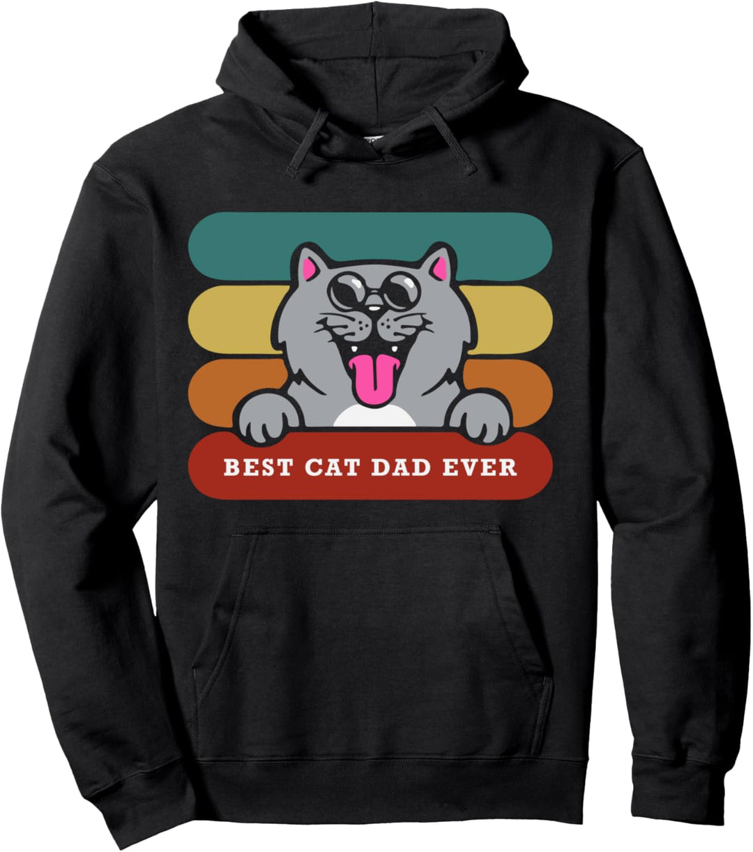 Best Cat Dad Ever Cat Lover Dad Vatertag Pullover Hoodie