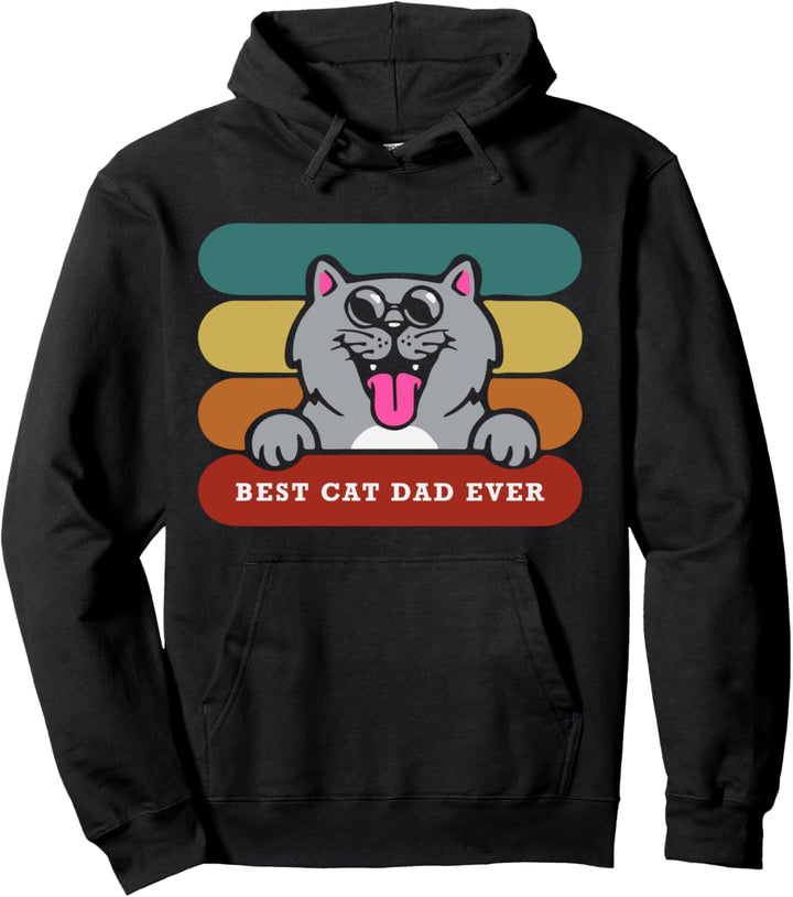 Best Cat Dad Ever Cat Lover Dad Vatertag Pullover Hoodie