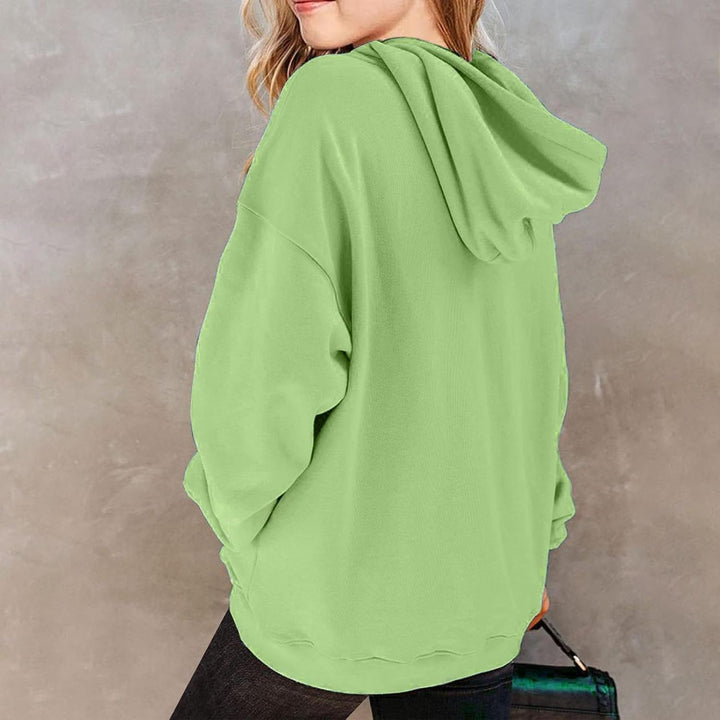 Generisch Sweatshirt für Mädchen Kapuzenpullover Herbst Outfit Einfarbig Teenager Kinderkleidung Lan