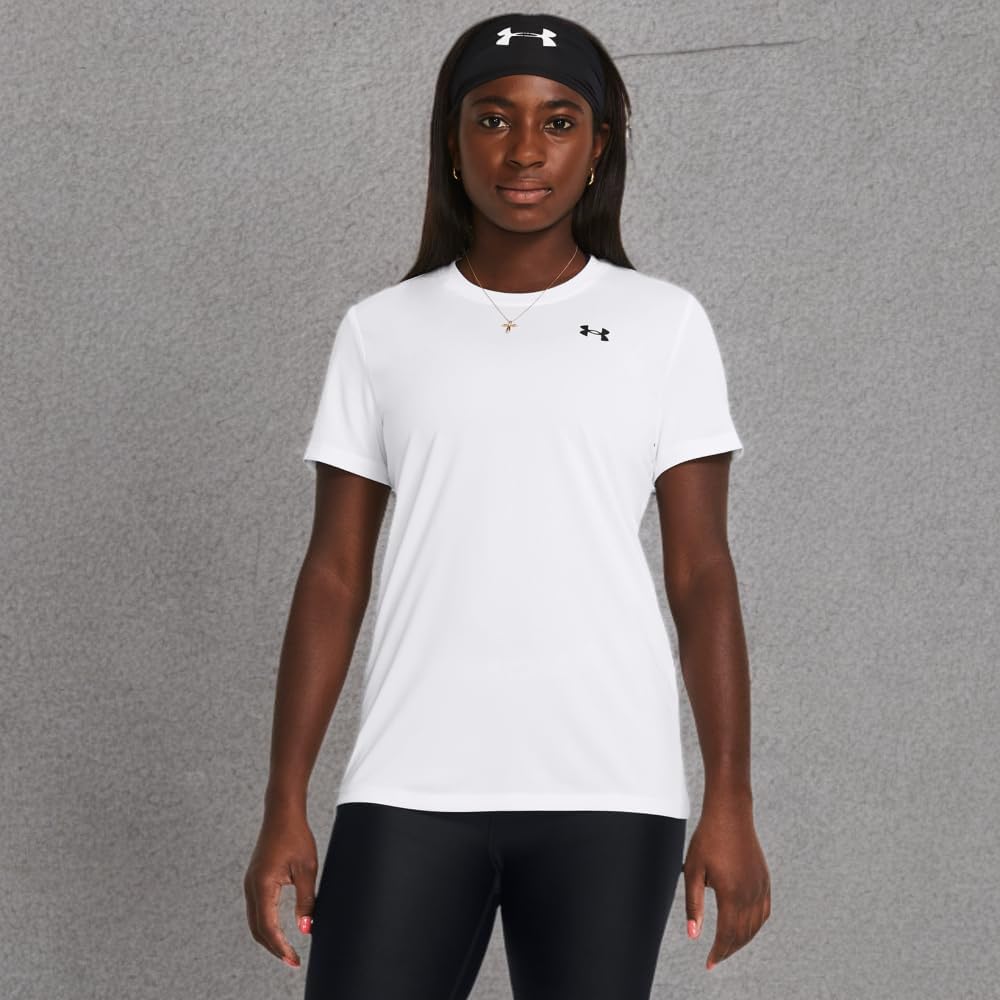Under Armour Damen Tech Short Sleeve Crew T-Shirt (1er Pack) XS (100) Weiss/Schwarz, XS (100) Weiss/