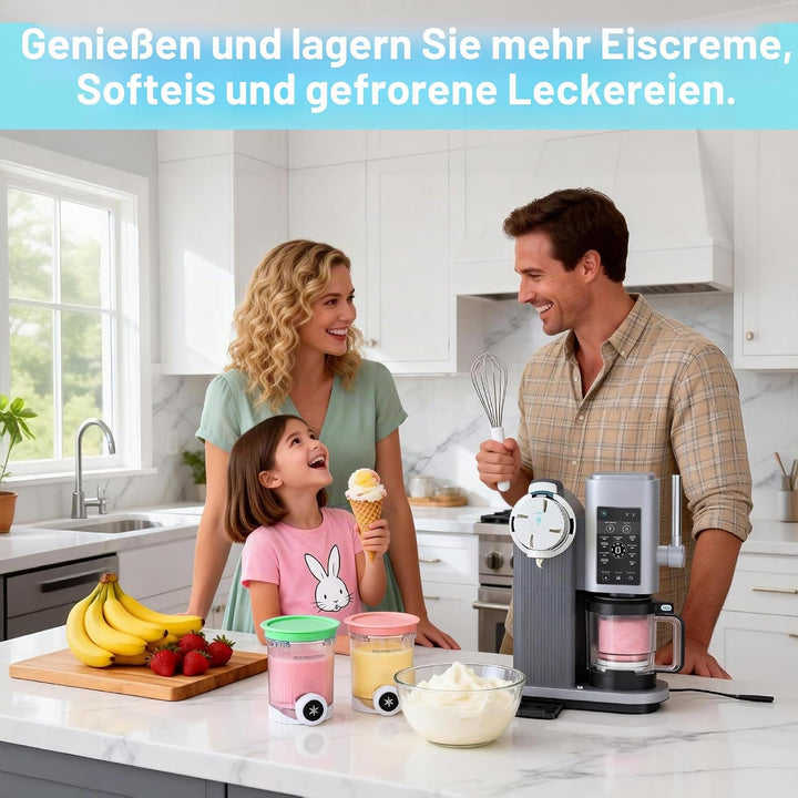2 Stück Behälter für Ninja Creami Swirl 480 ml, Ninja Eismaschine Zubehör | Ersatzbecher für Ninja S